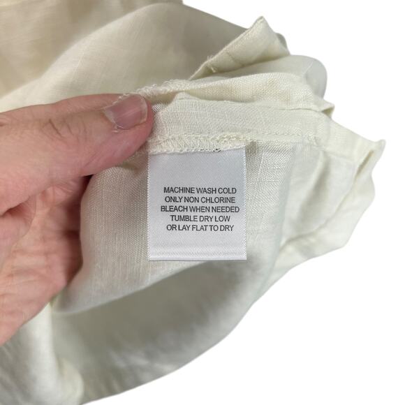 Joseph and Feiss Linen Shirt S White Short Sleeve Button Up Vacation Beach Style - Picture 6 of 8